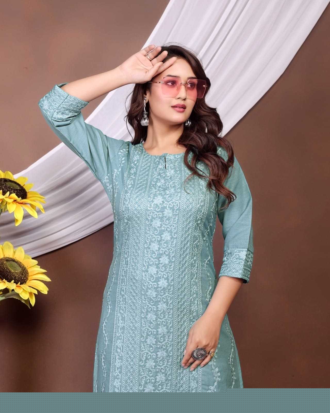 Rayon Chikankari Kurti - MYLUXURY LANE ENTERPRISE